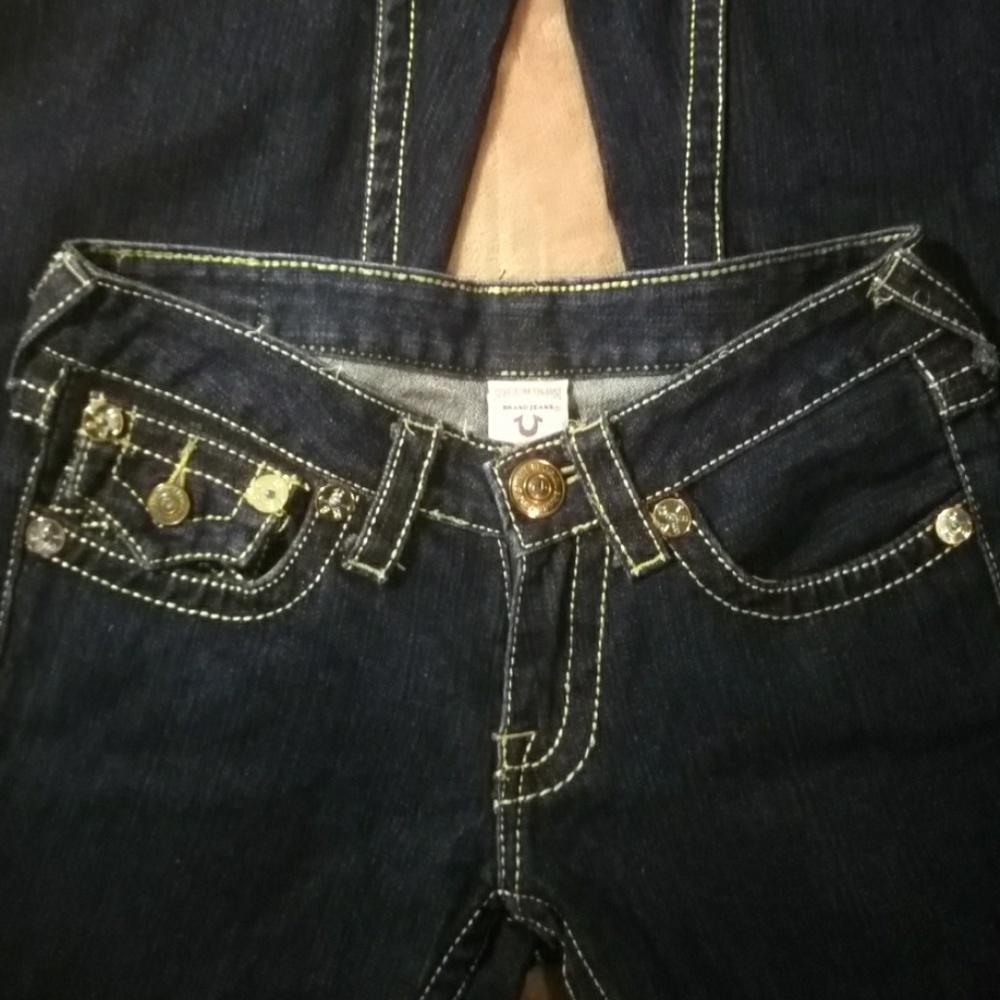True Religion flare jeans.